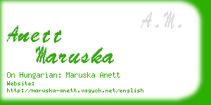 anett maruska business card